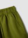 Green pure linen drawstring trousers, straight fit_5