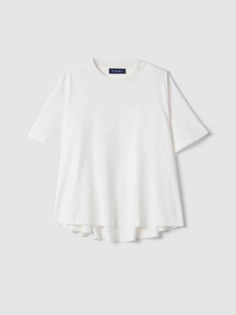 White cotton blend short-sleeve t-shirt regular fit_4