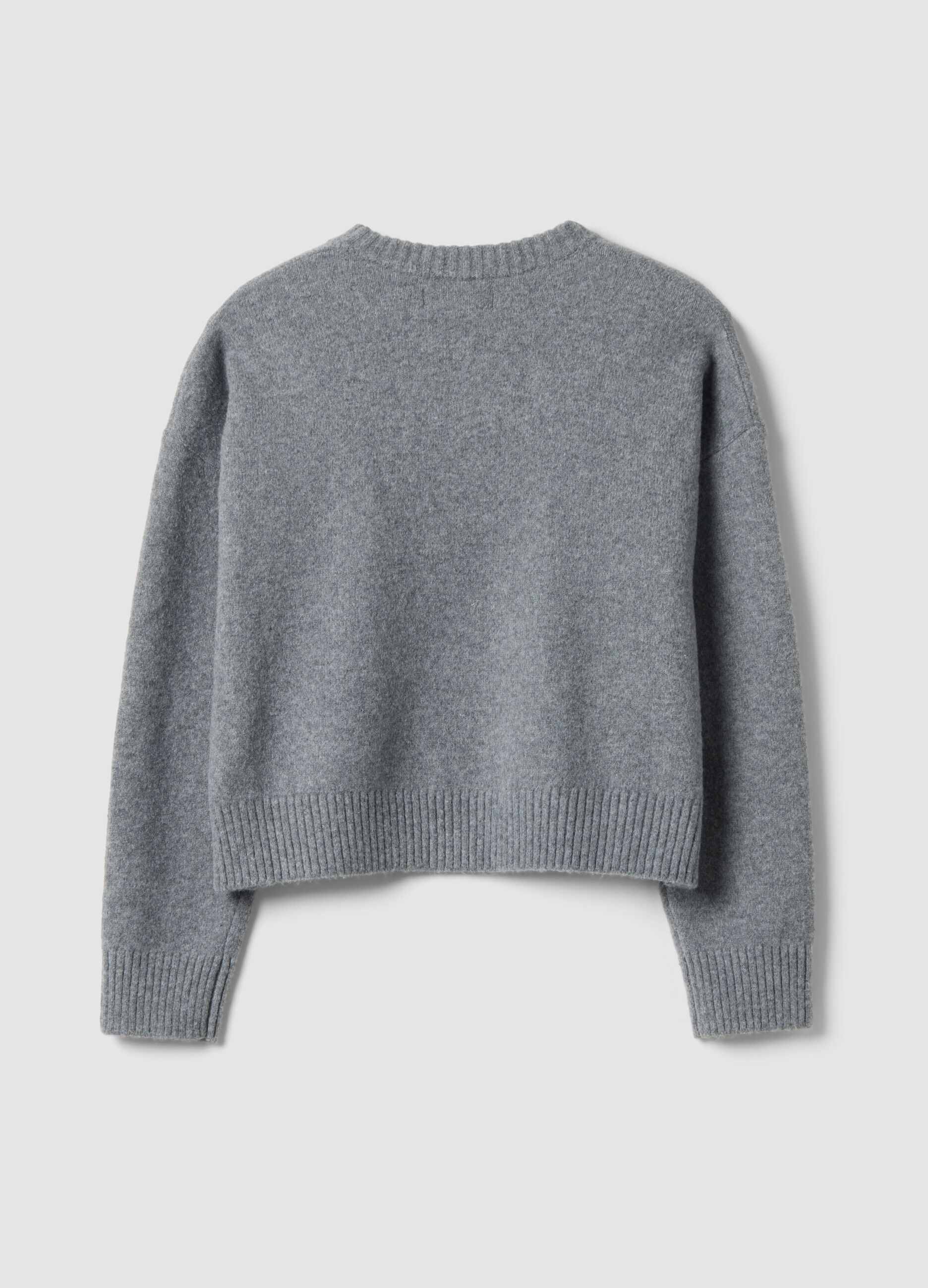 Maglia grigia in tessuto elasticizzato con motivo a stelle over fit