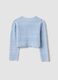 Blue fitted pure cotton knitted cardigan for baby girl_1