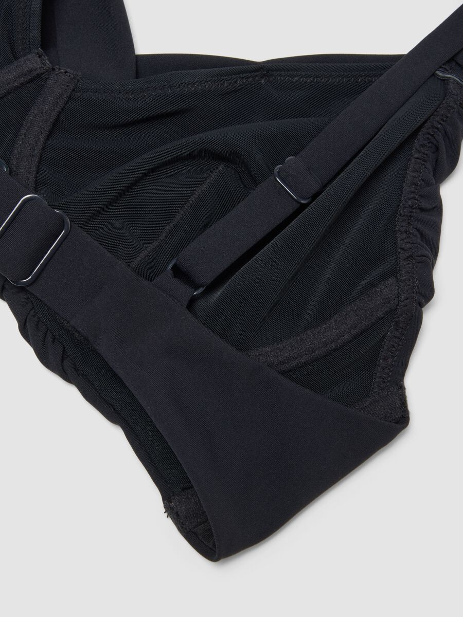 Black bikini top in stretch fabric with shaping effect_5