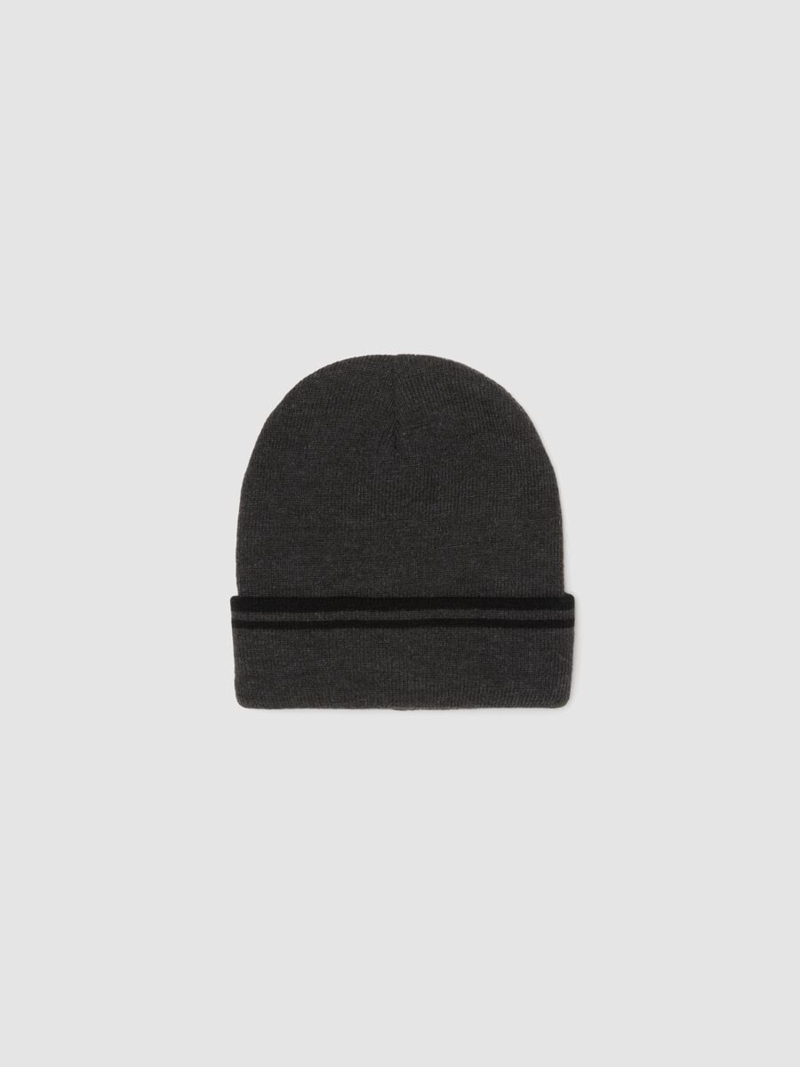 Grey beanie with cuff_0