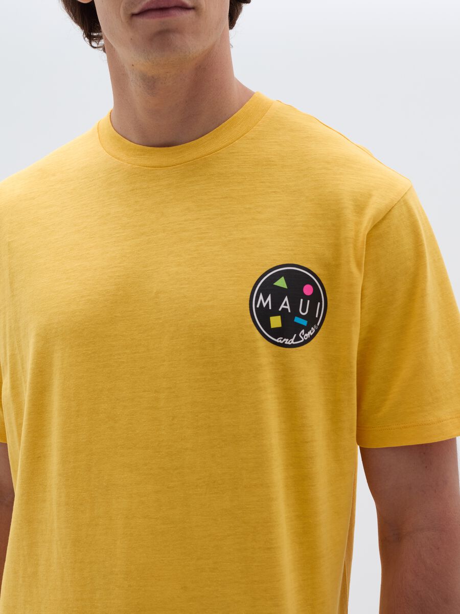 T-shirt in slub jersey con stampa logo_1