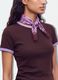 Brown fitted stretch-cotton T-shirt with contrast trims_3