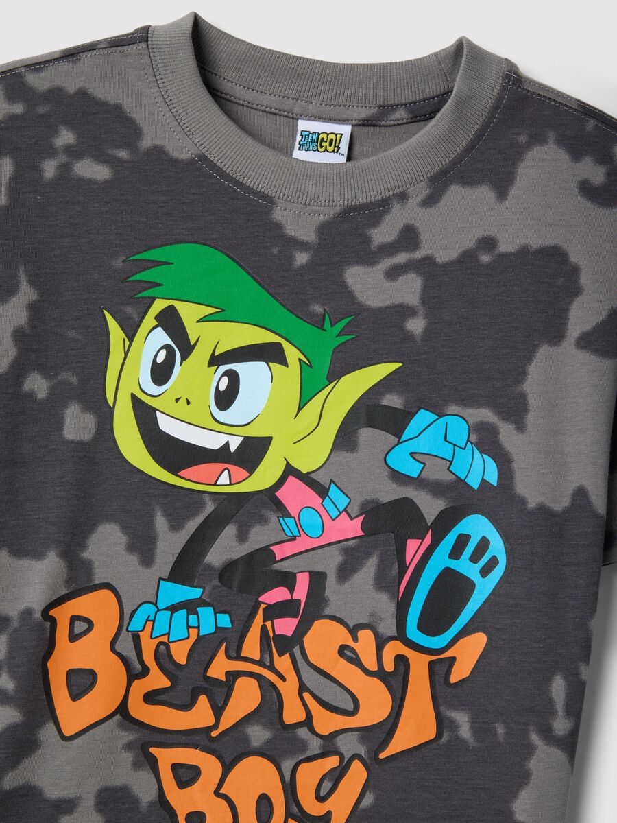 Grey pure cotton kids regular fit T-shirt with print_2