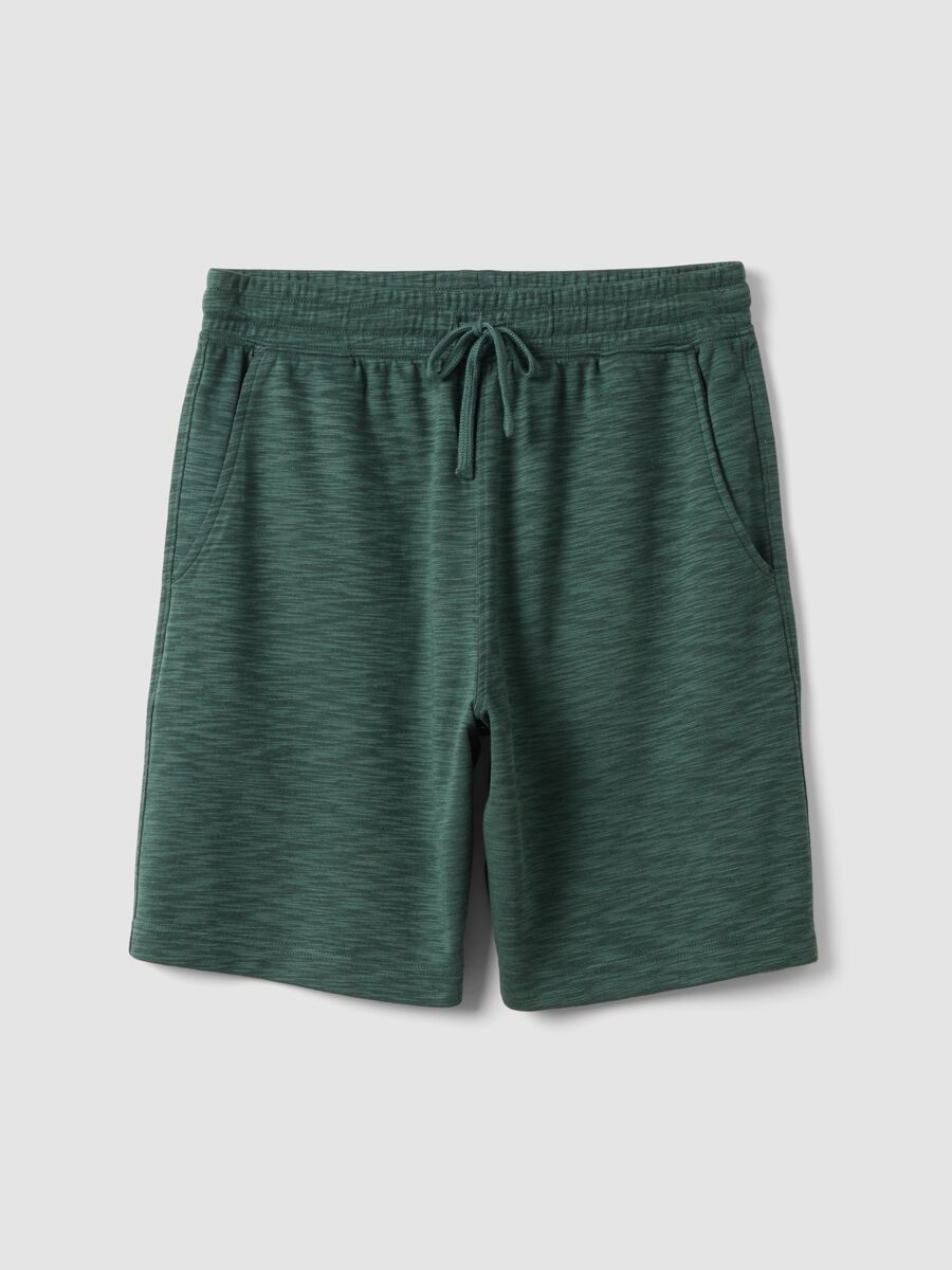 Green cotton-blend regular-fit pyjama shorts_4