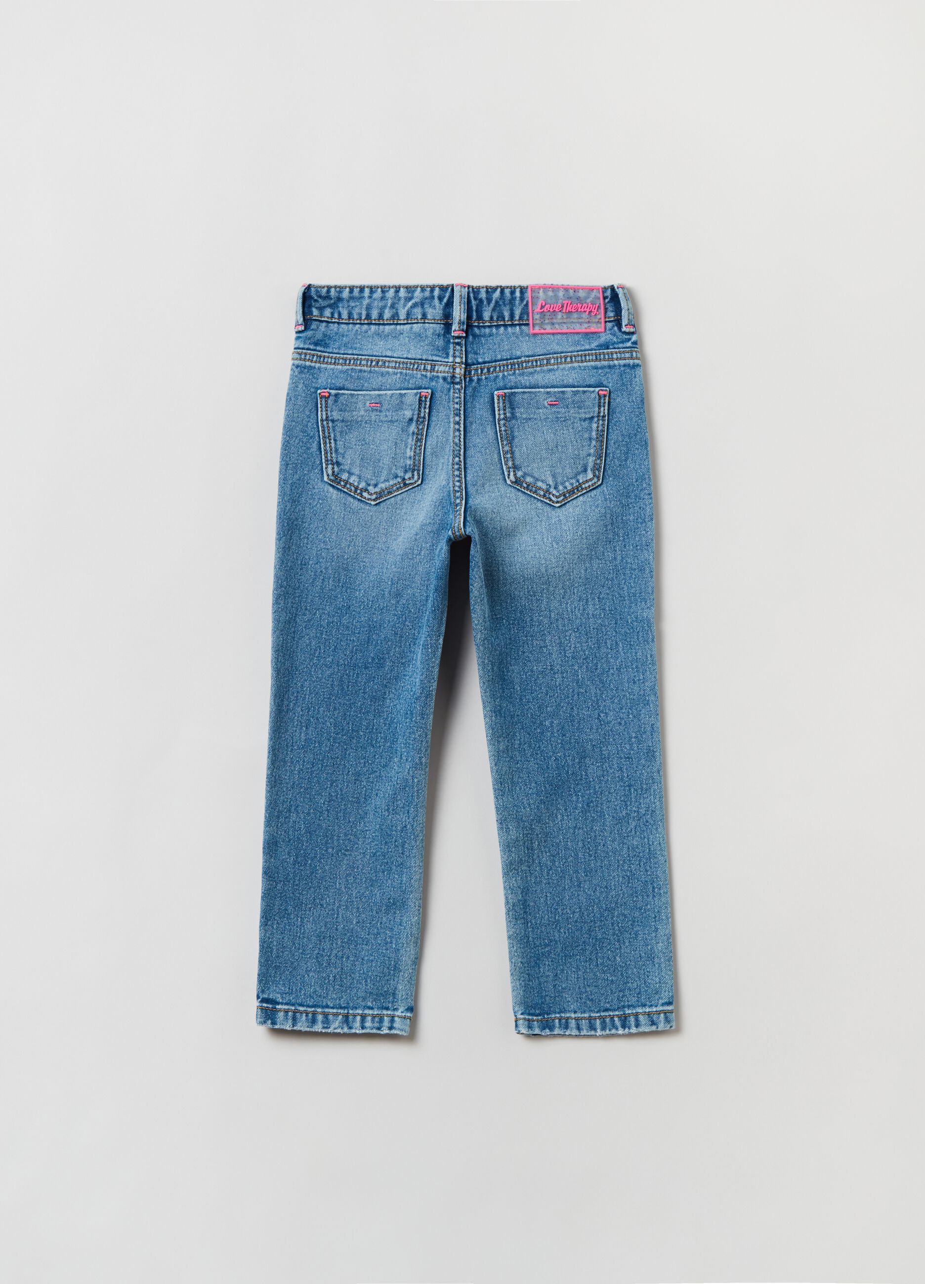 Five-pocket jeans with patch_1