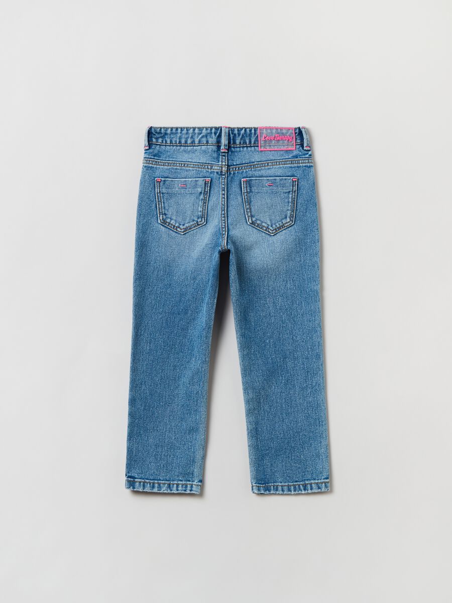 Five-pocket jeans with patch_1