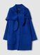 Cappotto blu in misto lana e viscosa con mantella_0