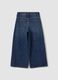 Blue cotton-blend jeans with viscose and lyocell, embroidered, for girls_1