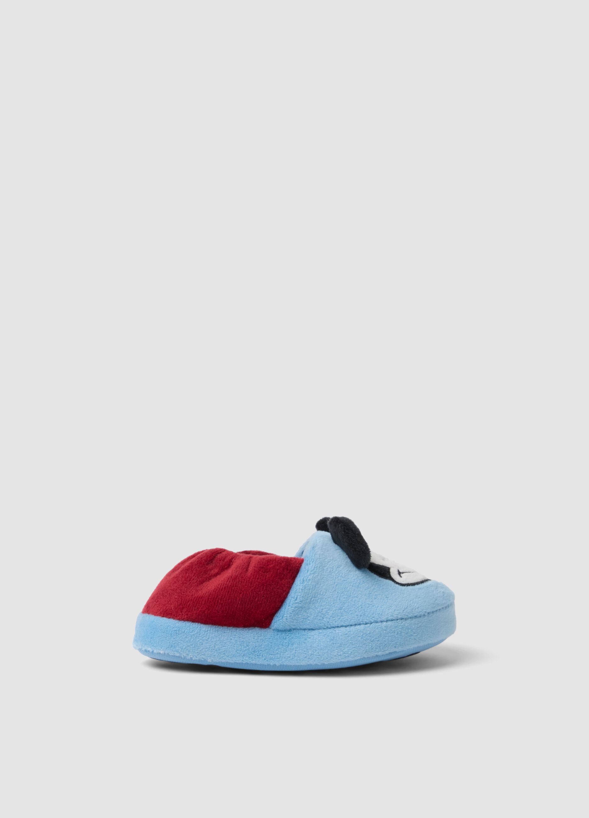 Blue Mickey & Friends print slippers for boys