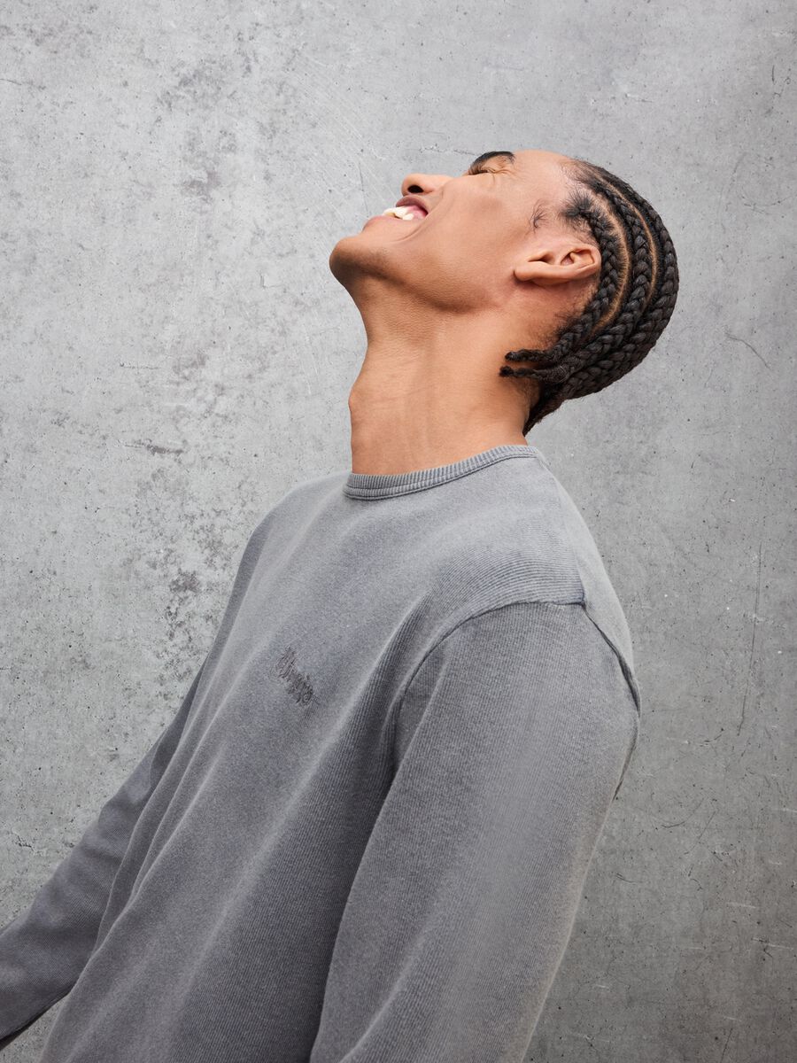 Ribbed Longsleeve T-shirt Washed Grey_2