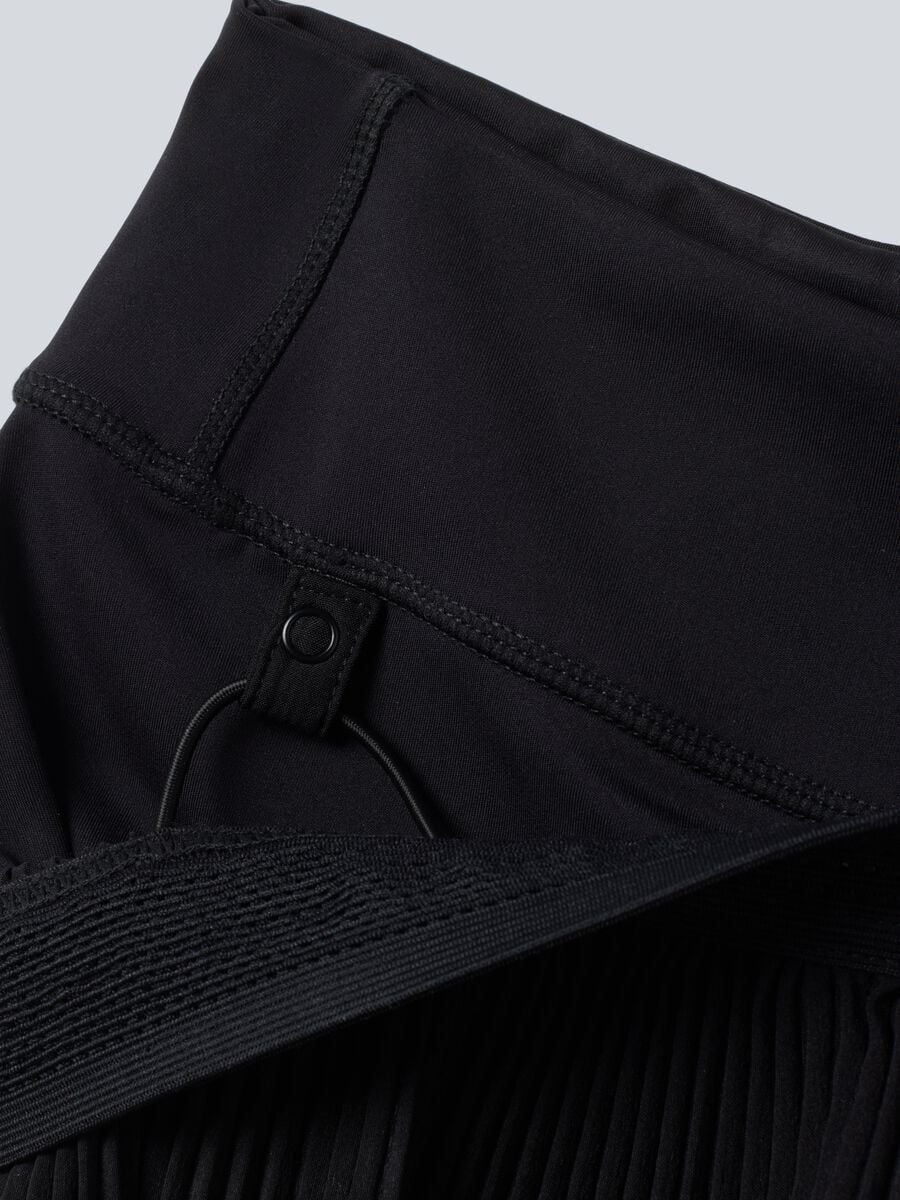 Black ALTAVIA COURT pleated sports shorts in stretch fabric with removable inner short_7