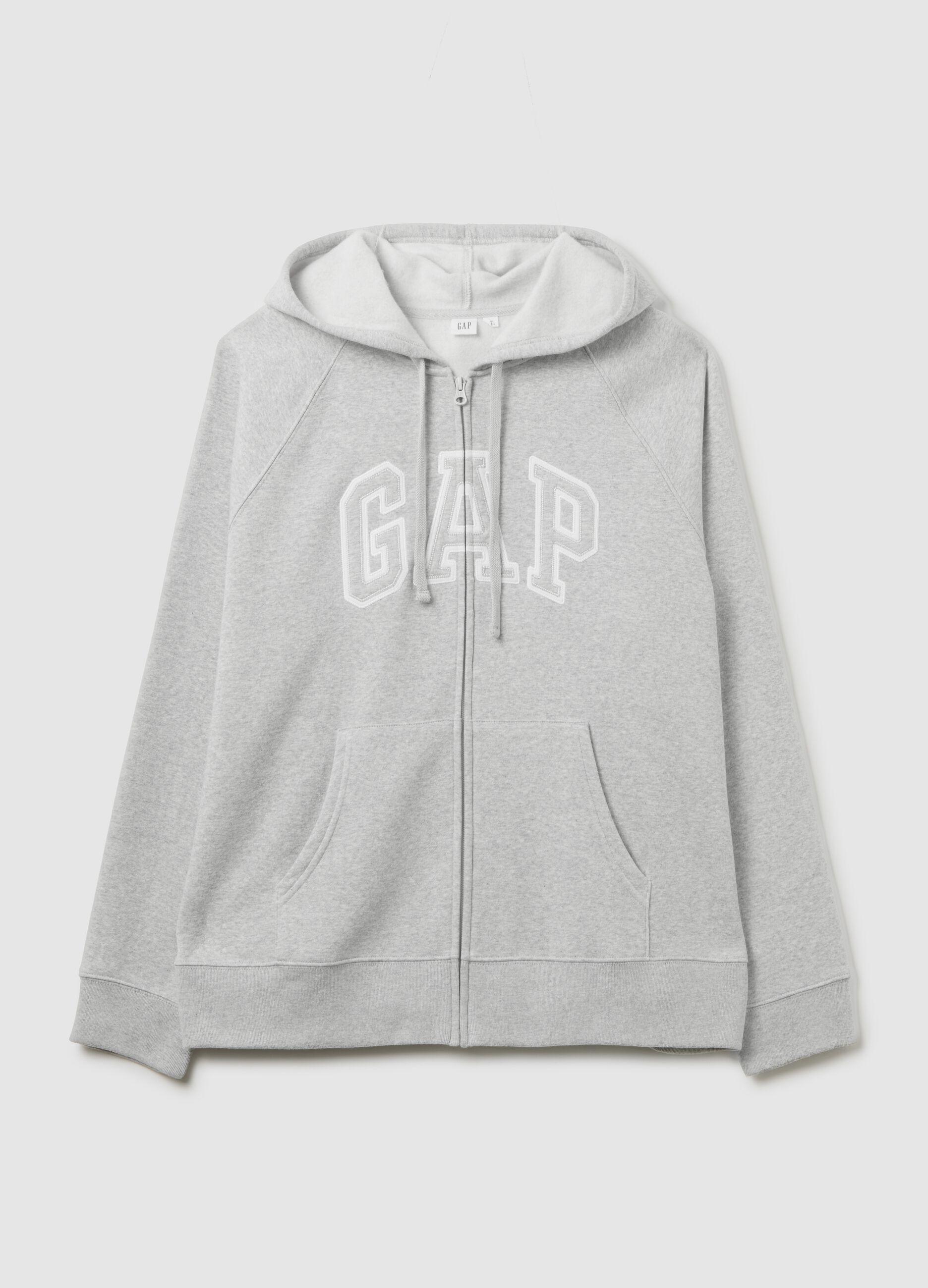 Full-zip sweatshirt with hood and logo embroidery