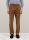 Brown cotton blend regular fit trousers_1