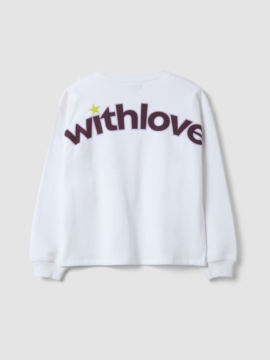 Wei&szlig;es Sweatshirt aus reiner Bio-Baumwolle mit Rippkragen, Relaxed Fit_1