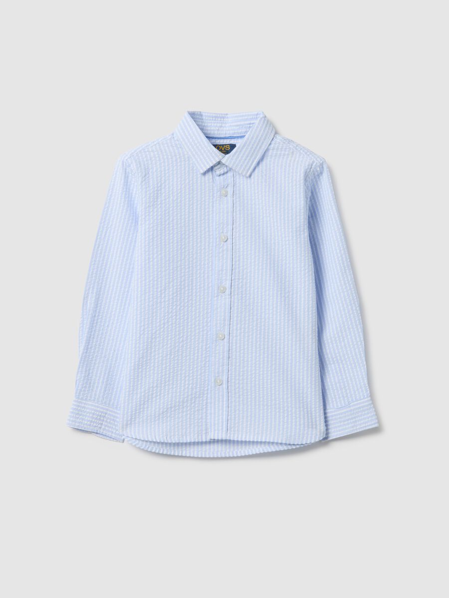 Boys' pure cotton multicolour striped shirt regular fit_0
