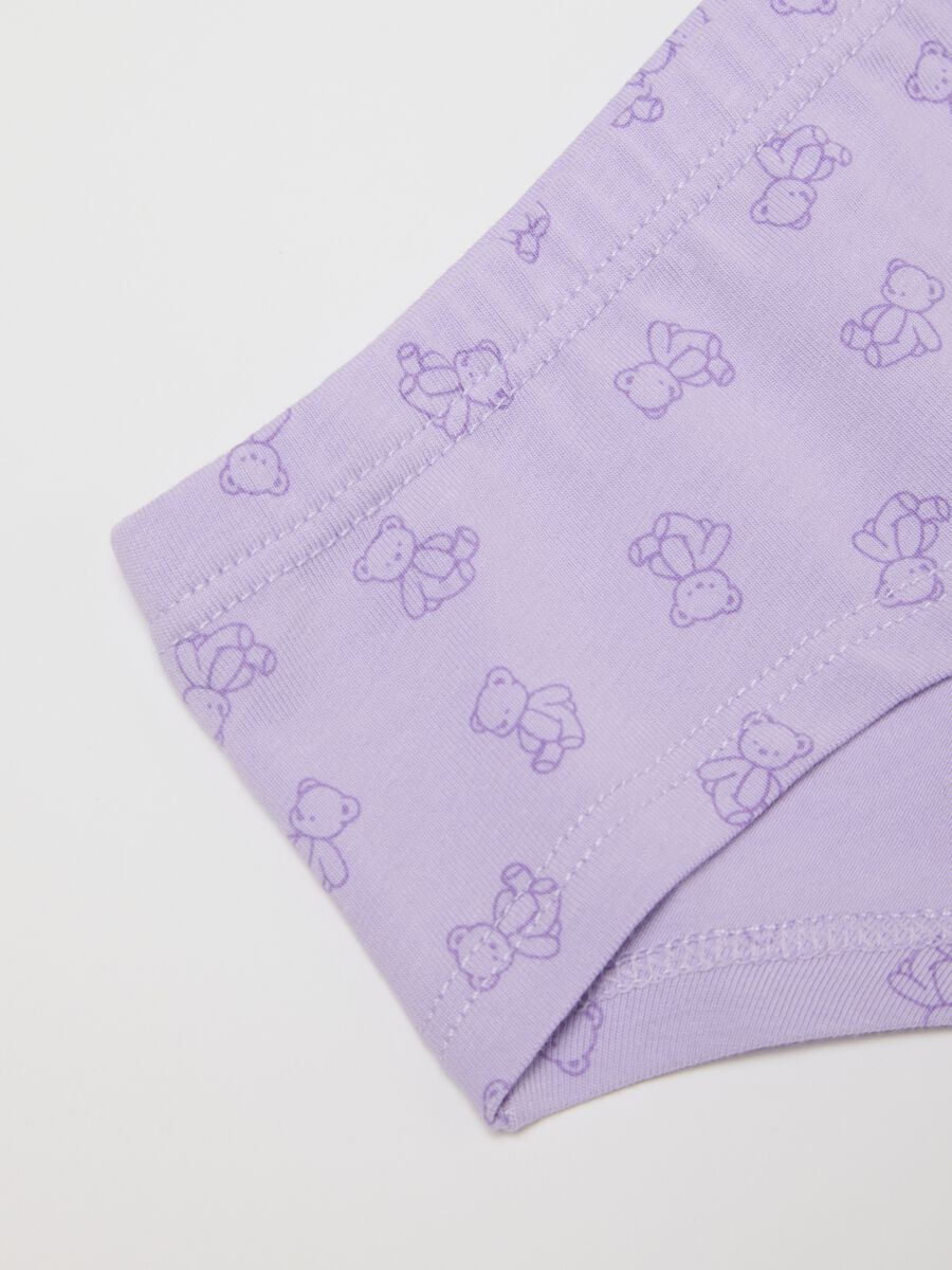 Girls' multicolor stretch cotton panties with teddy bears_3