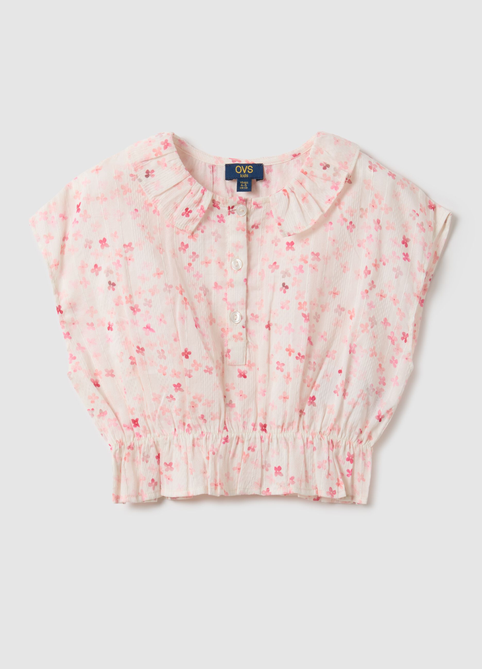 Slim Fit Kinderbluse aus reinem Baumwollmulticolor mit Blumen