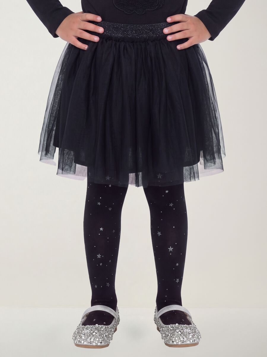 Black skirt with elasticated mesh waistband_1