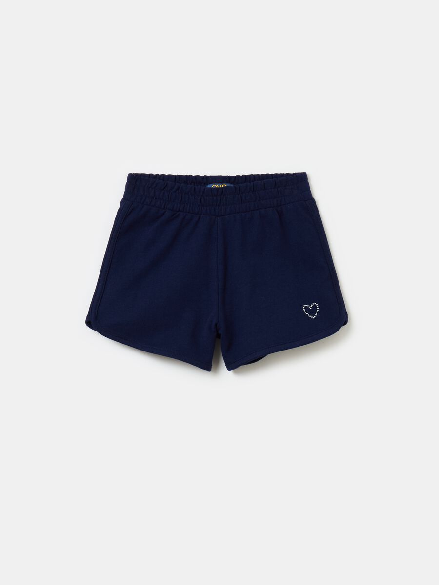 Plush shorts with diamantés_0