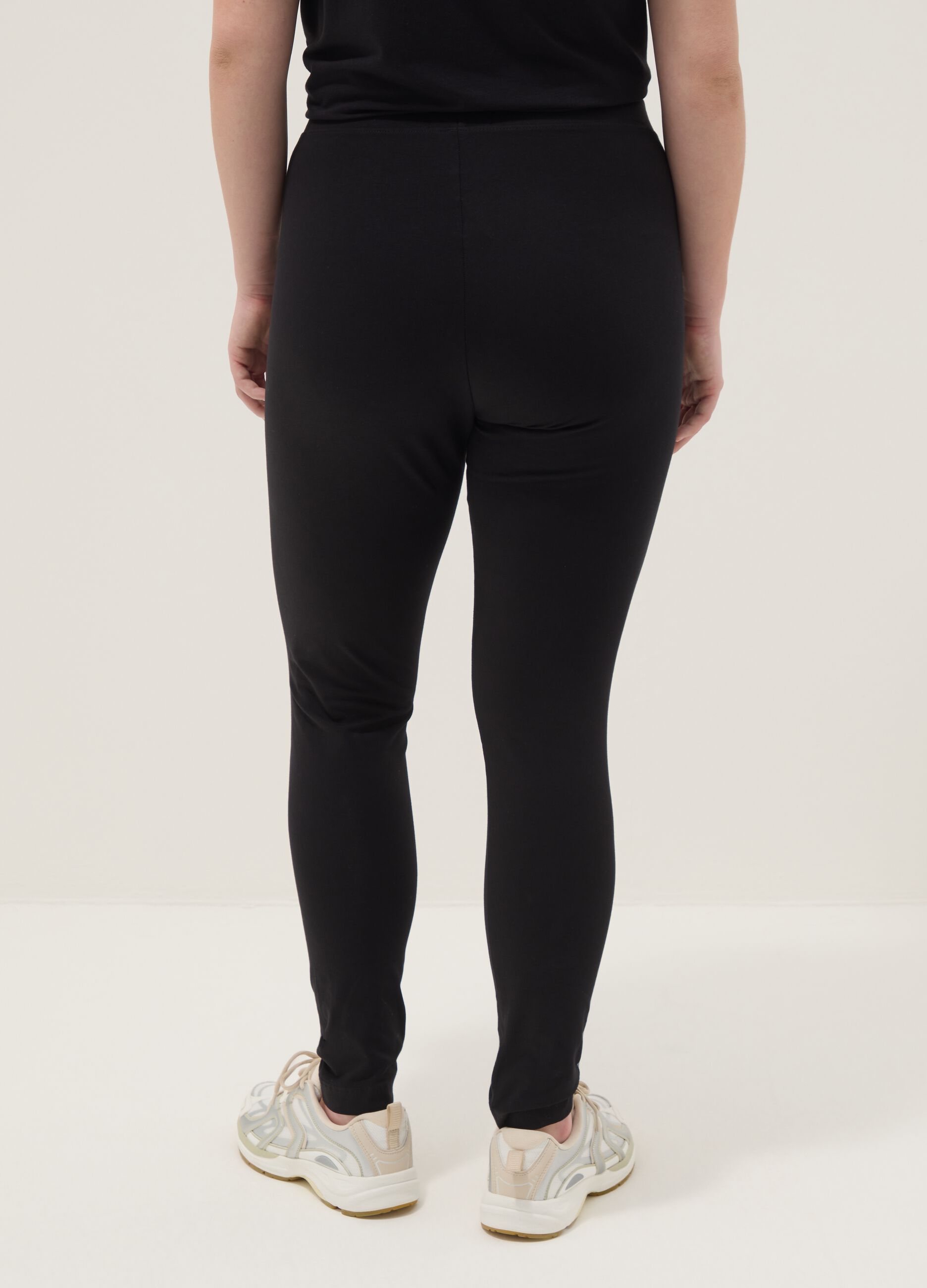 Schwarze Skinny-Fit-Leggings aus Stretch-Baumwolle
