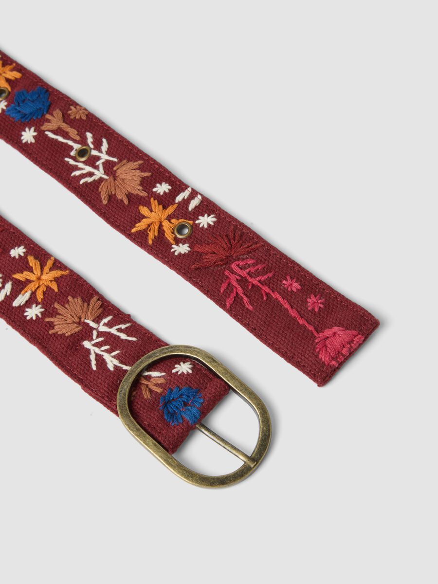 Roter bestickter G&uuml;rtel aus reiner Baumwolle_1