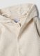 Beige hooded babygrow in organic cotton blend_2