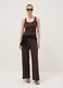 Brown textured stretch vest top_1