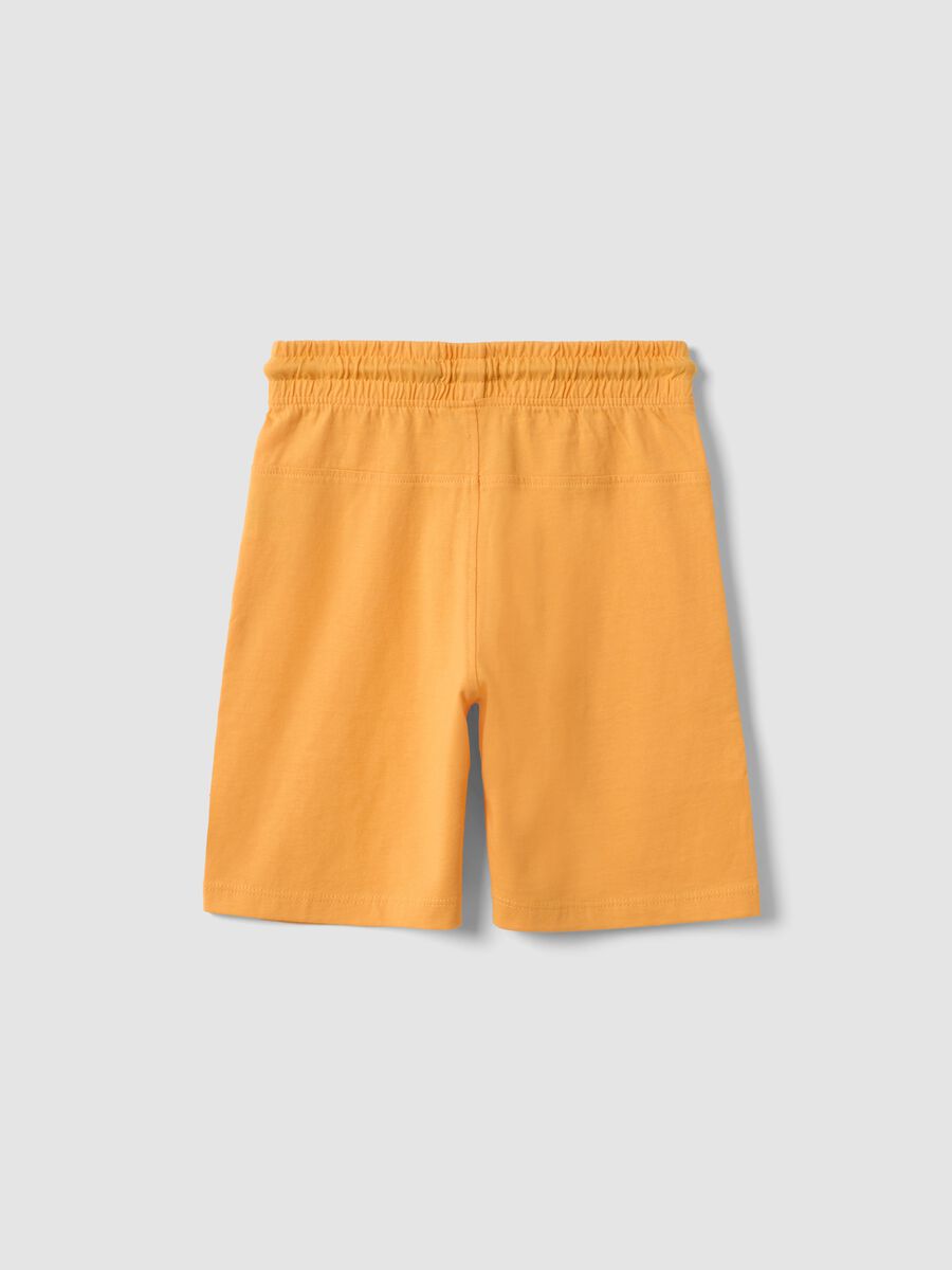 Pantal&oacute;n corto naranja de algod&oacute;n org&aacute;nico con cintura el&aacute;stica_1