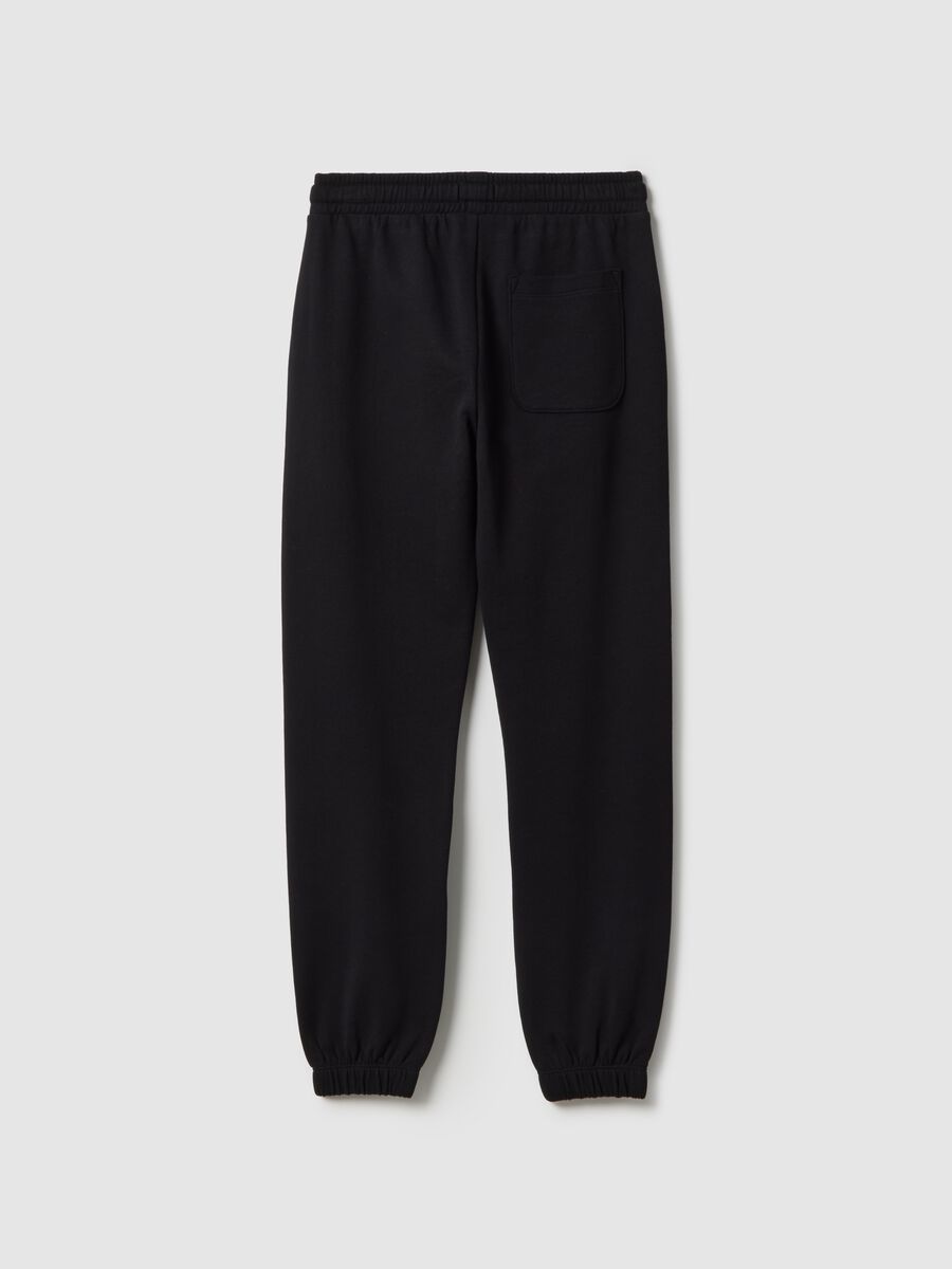 Boys' Black Cotton Joggers - Regular Fit_4