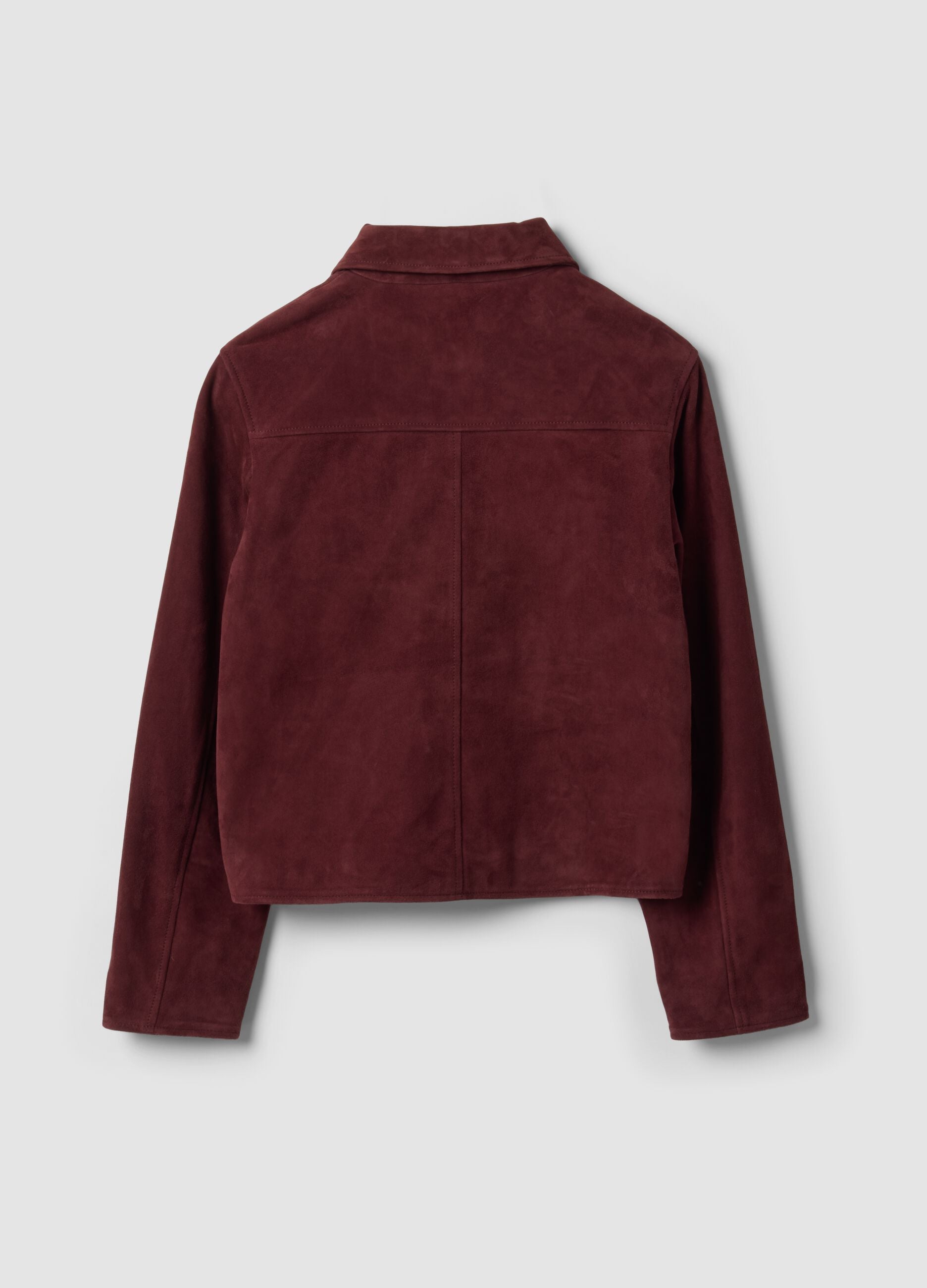 Red genuine leather jacket, regular fit