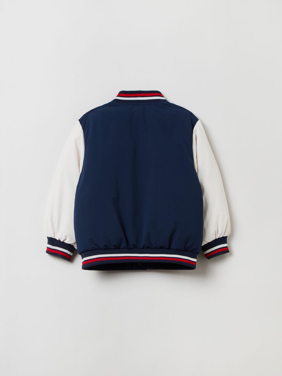 Varsity padded bomber with patches_1