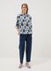 Blue stretch-cotton top with floral print_1