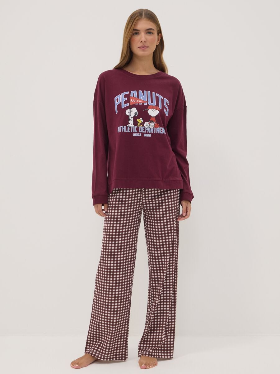 Purple pure cotton Peanuts print pyjama top_1