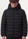 Black Ultralight padded hooded jacket with zip for boys_3