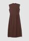 Long brown V-neck button-through dress, regular fit_5