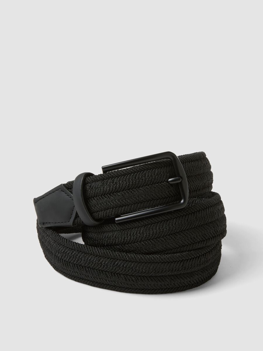 Braided black belt with matte buckle_2
