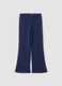 Blue flared stretch cotton leggings_0