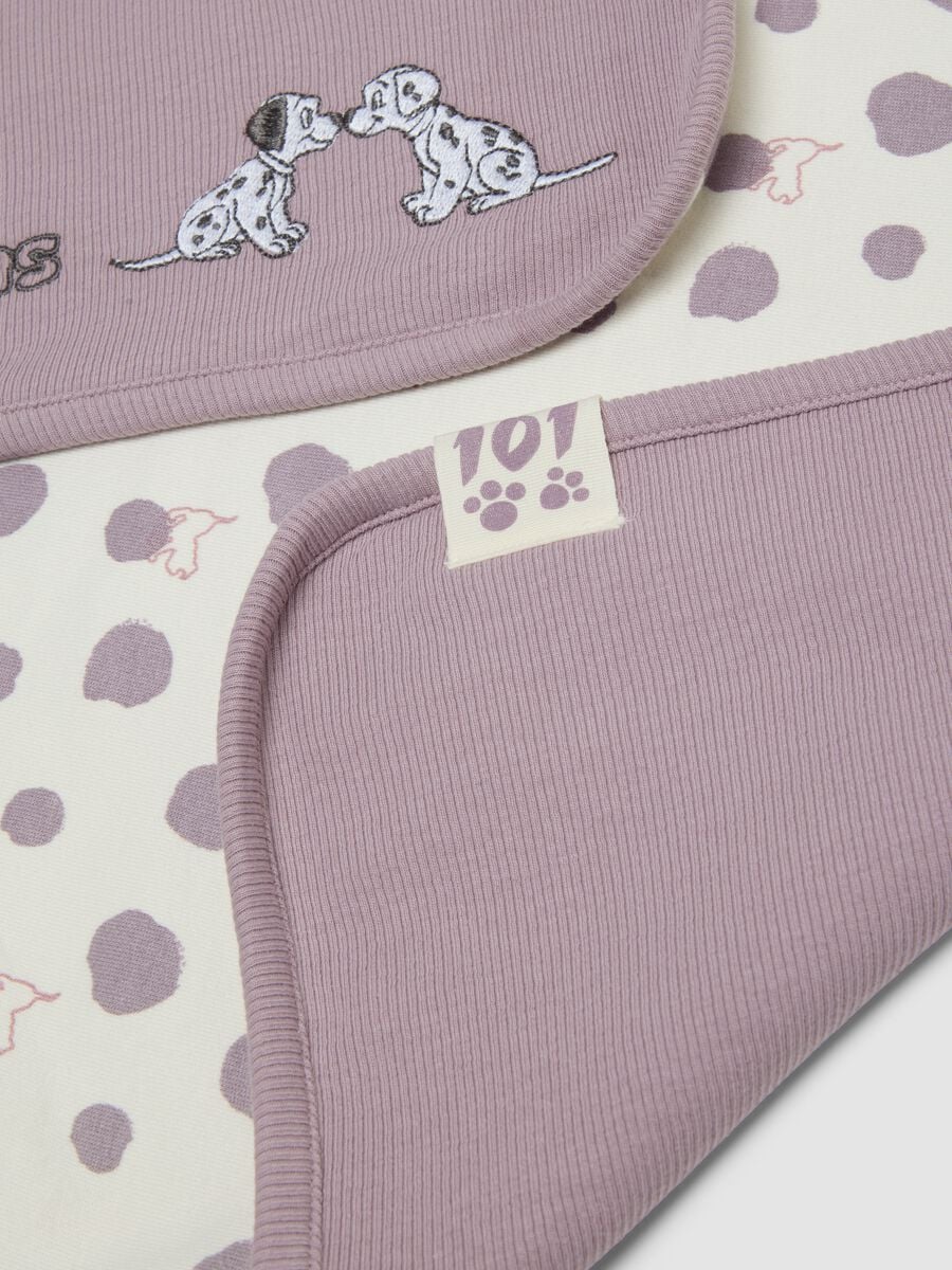 Purple organic cotton baby girl blanket with 101 Dalmatians embroidery_2