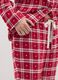 Red and white checked regular fit cotton blend pyjamas_3