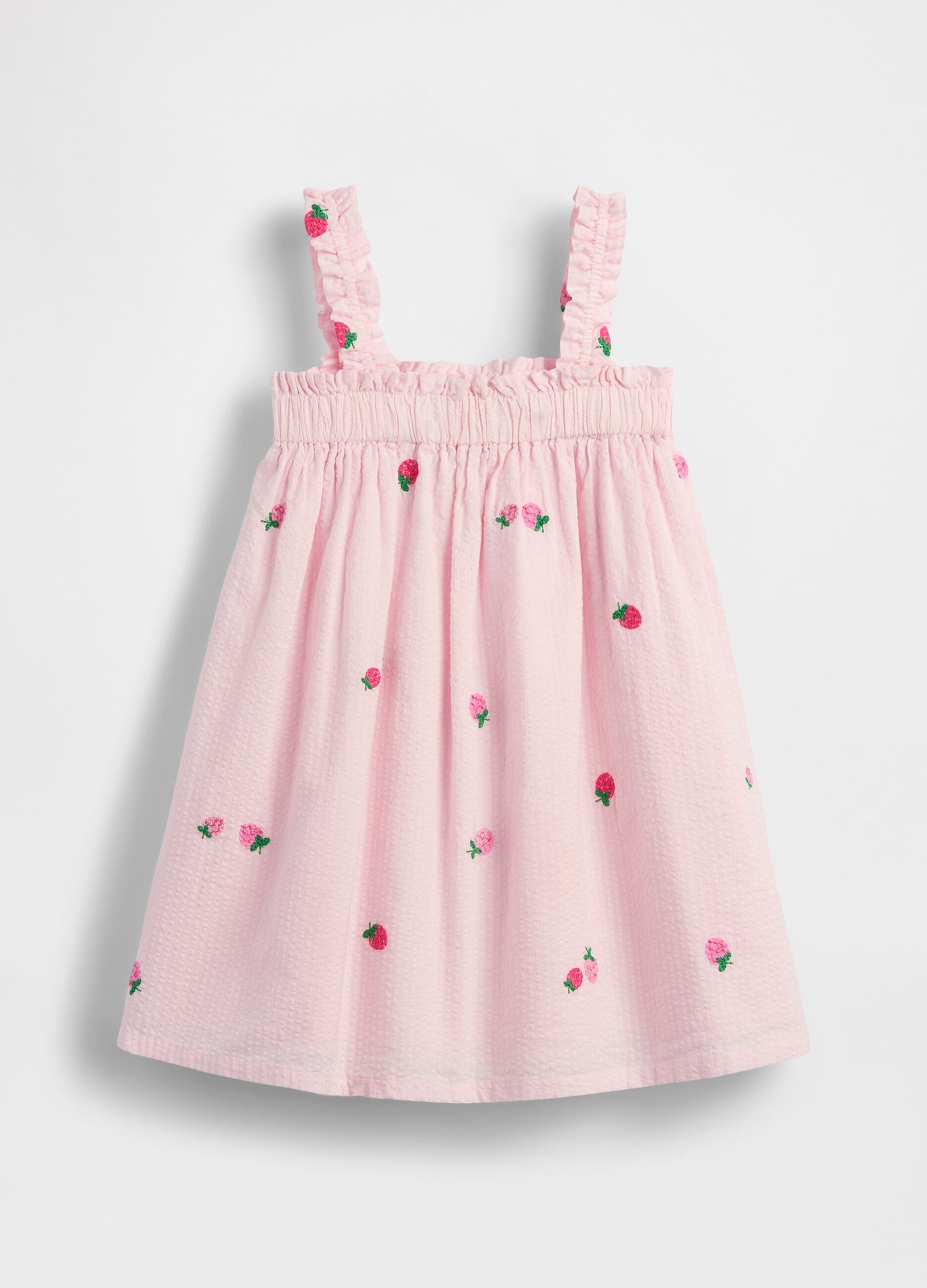 Pure cotton dress with floral embroidery