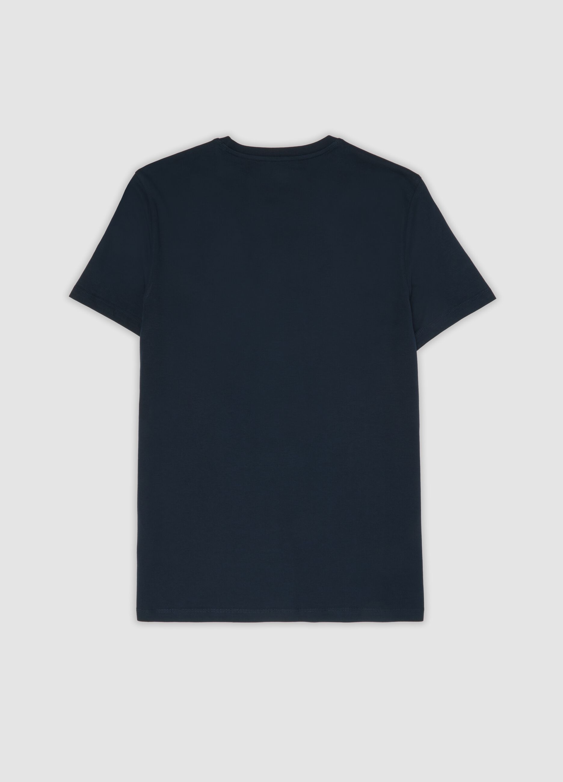 Blue regular-fit Supima cotton crew-neck T-shirt