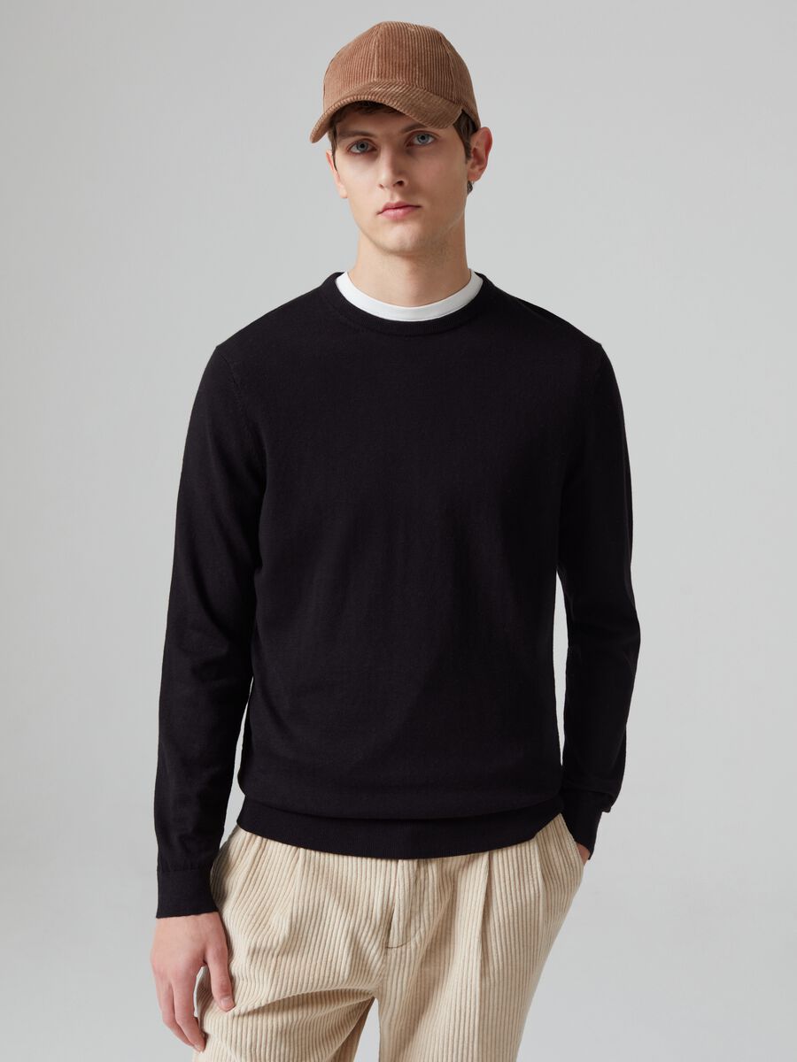 Cotton, silk and cashmere pullover with patches_1