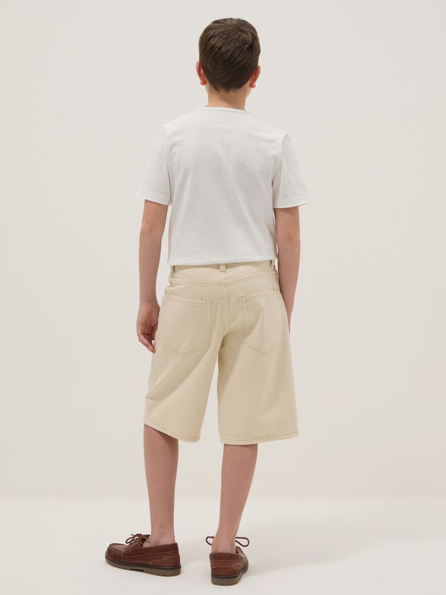 Boys' Beige Pure Cotton Baggy Shorts_1