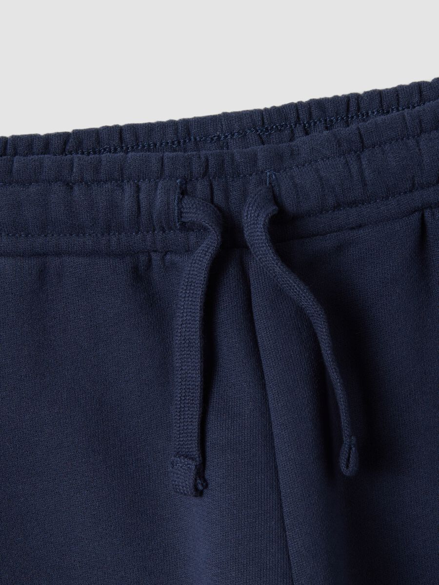 Blue pure cotton over-fit joggers with teddy bear print_3