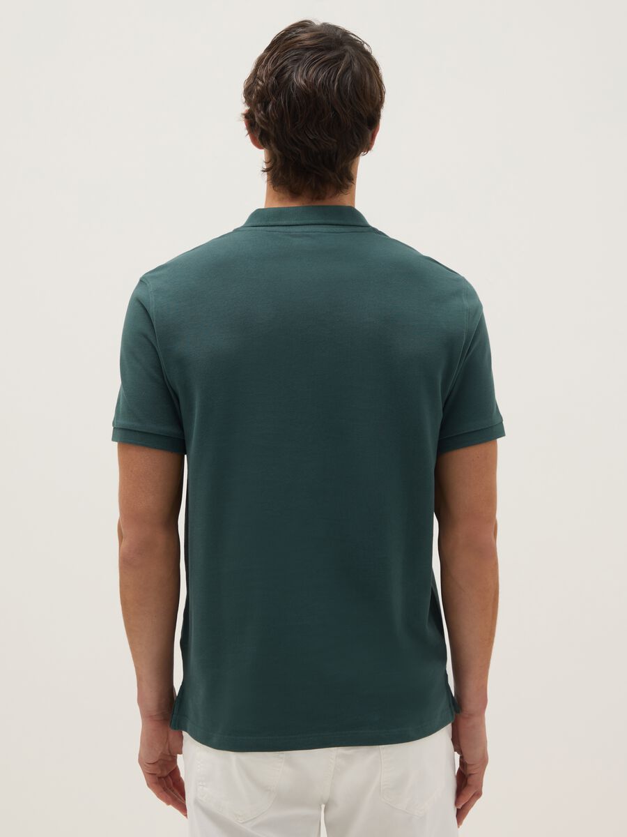 Green pure cotton polo shirt regular fit_2