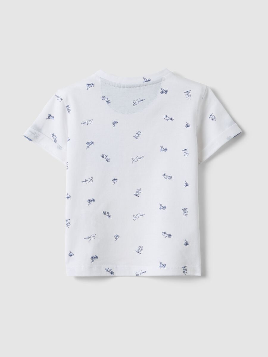 White pure cotton t-shirt for boys regular fit with designs_1