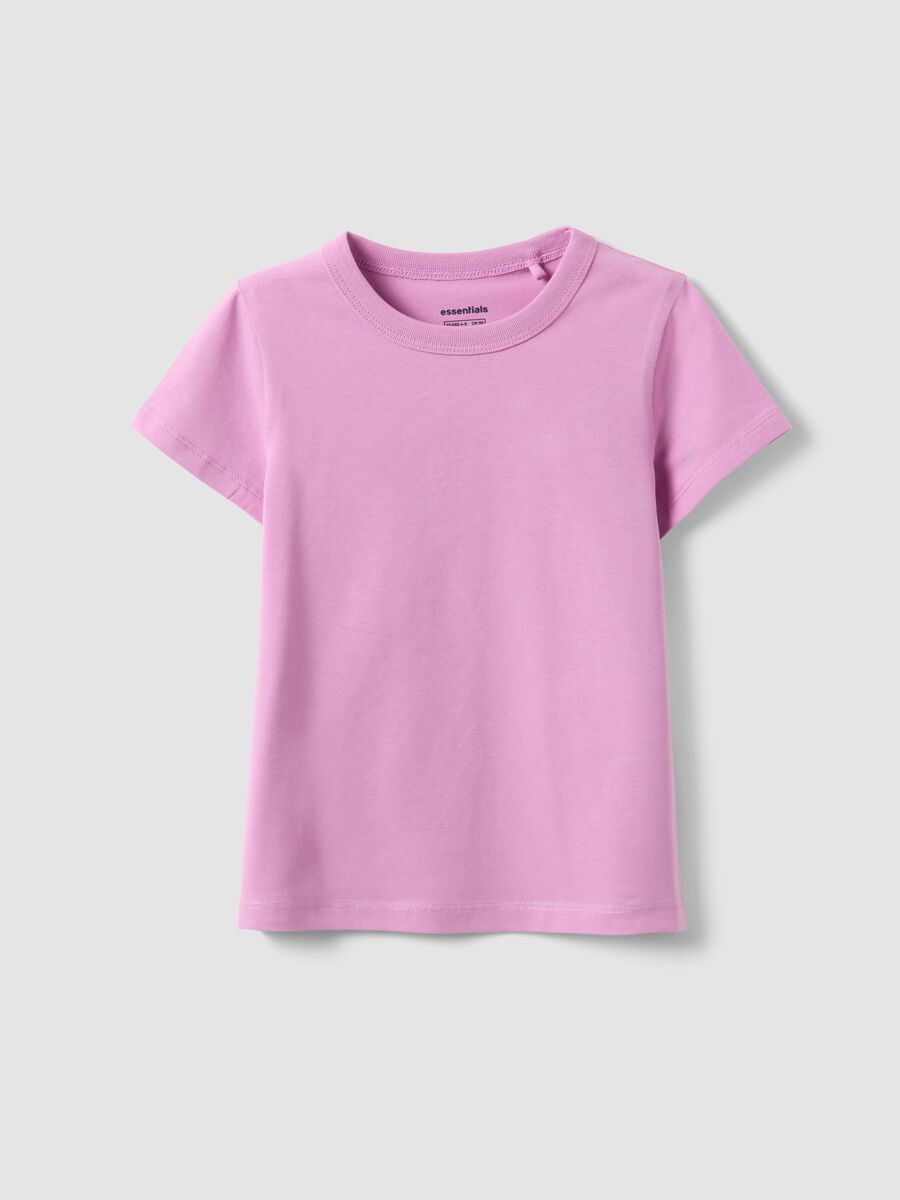 Girls&rsquo; pink stretch cotton T-shirt, regular fit_0