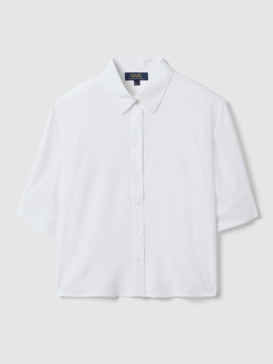 Wei&szlig;e Bluse aus reiner Viskose, Regular Fit_4